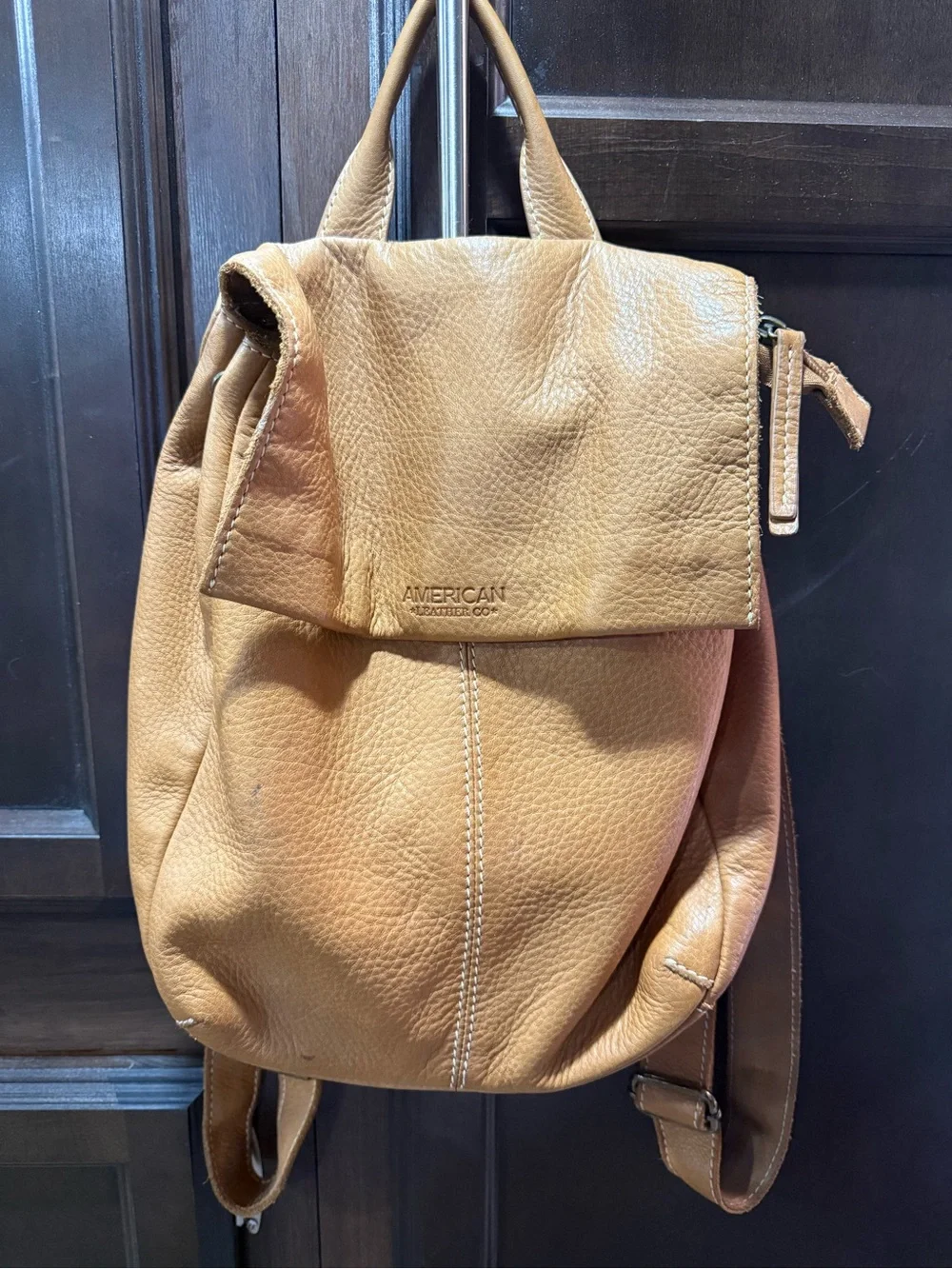 American Leather Co Tan Leather Backpack